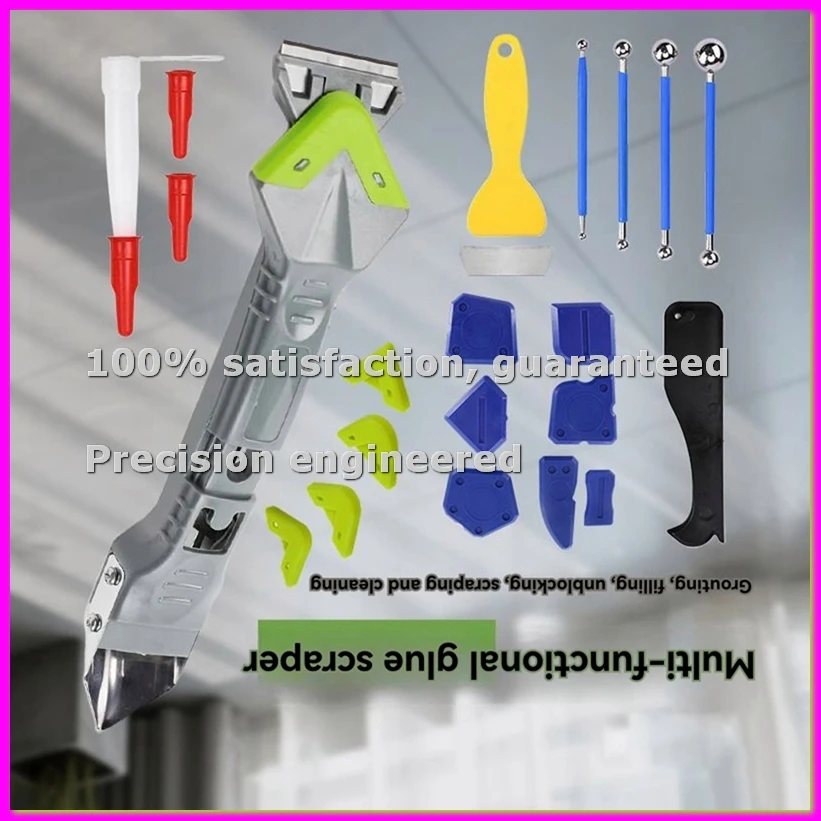 

Multifunctional Five-in-One Seam-Beautifying Kit Glue Scraping and Caulking Tool Kit Seam-Beautifying and Cleaning Tool-ABVP