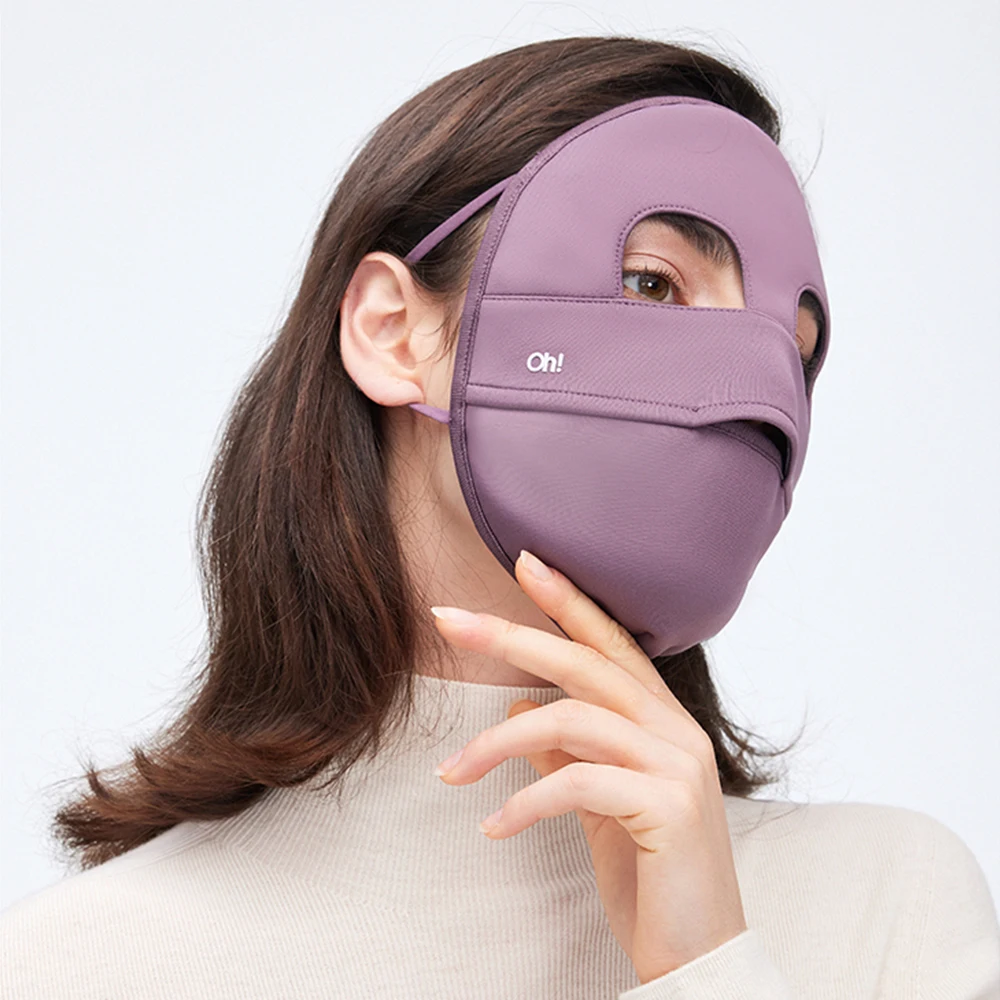OhSunny hiver chaud couverture complète du visage, masque thermique léger épaissir masques doublure respectueuse de la peau, poussière extérieure coupe-vent UPF50 +