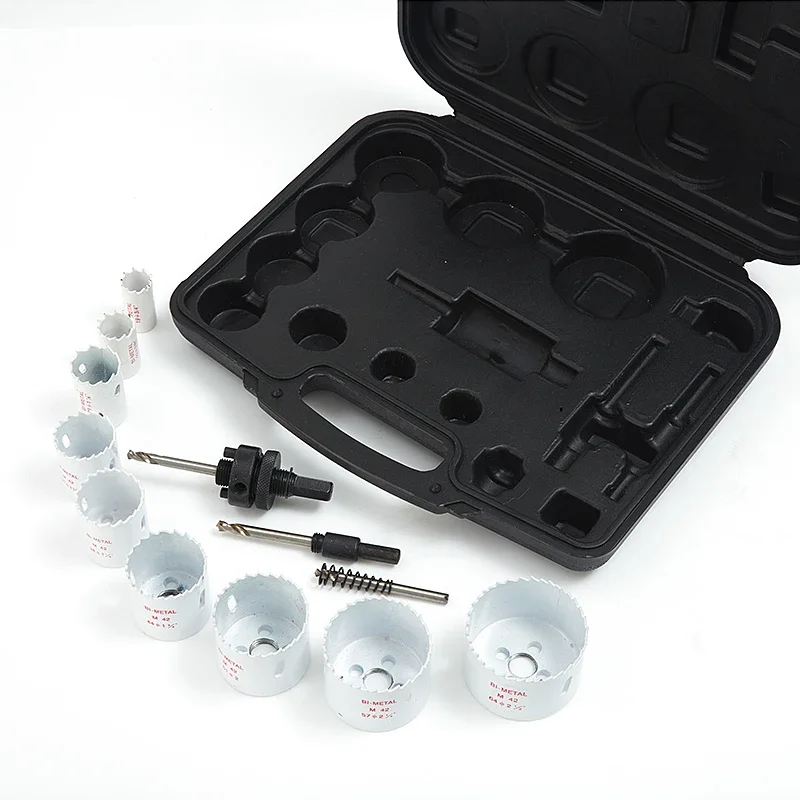 12 шт., высококачественный набор для резки кольцевой пилы, набор сверлильных инструментов, дерево, металл, резак для трубопроводов из нержавеющей стали, 19-64 мм, сверла