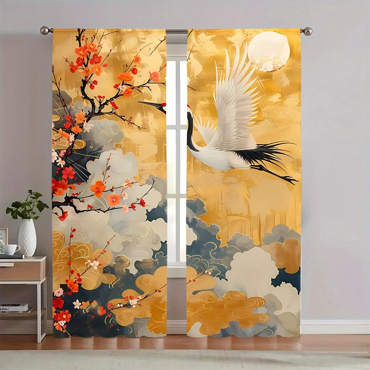2pc Letter Print Door Curtains, Insulated, Noise-Reducing, Light-Filtering for Kitchen, Living Room, Office & Bedroom,Home Decor