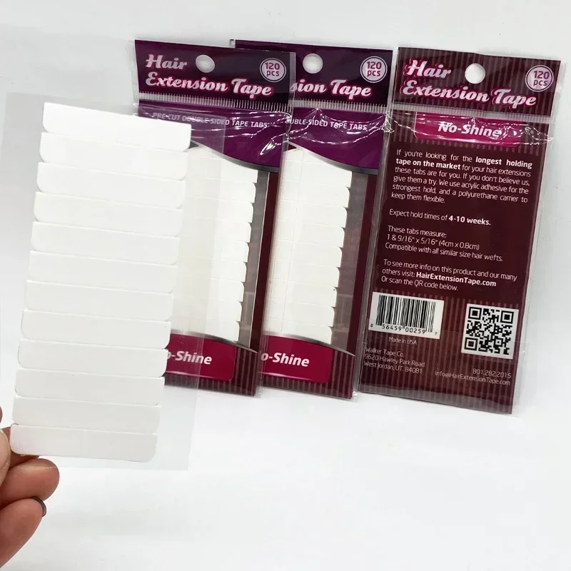 

120 tabs/lots 10 sheets 0.8cm*4cm No shine white adhesive tape waterproof tape for tape hair extensiontape in hair extensions