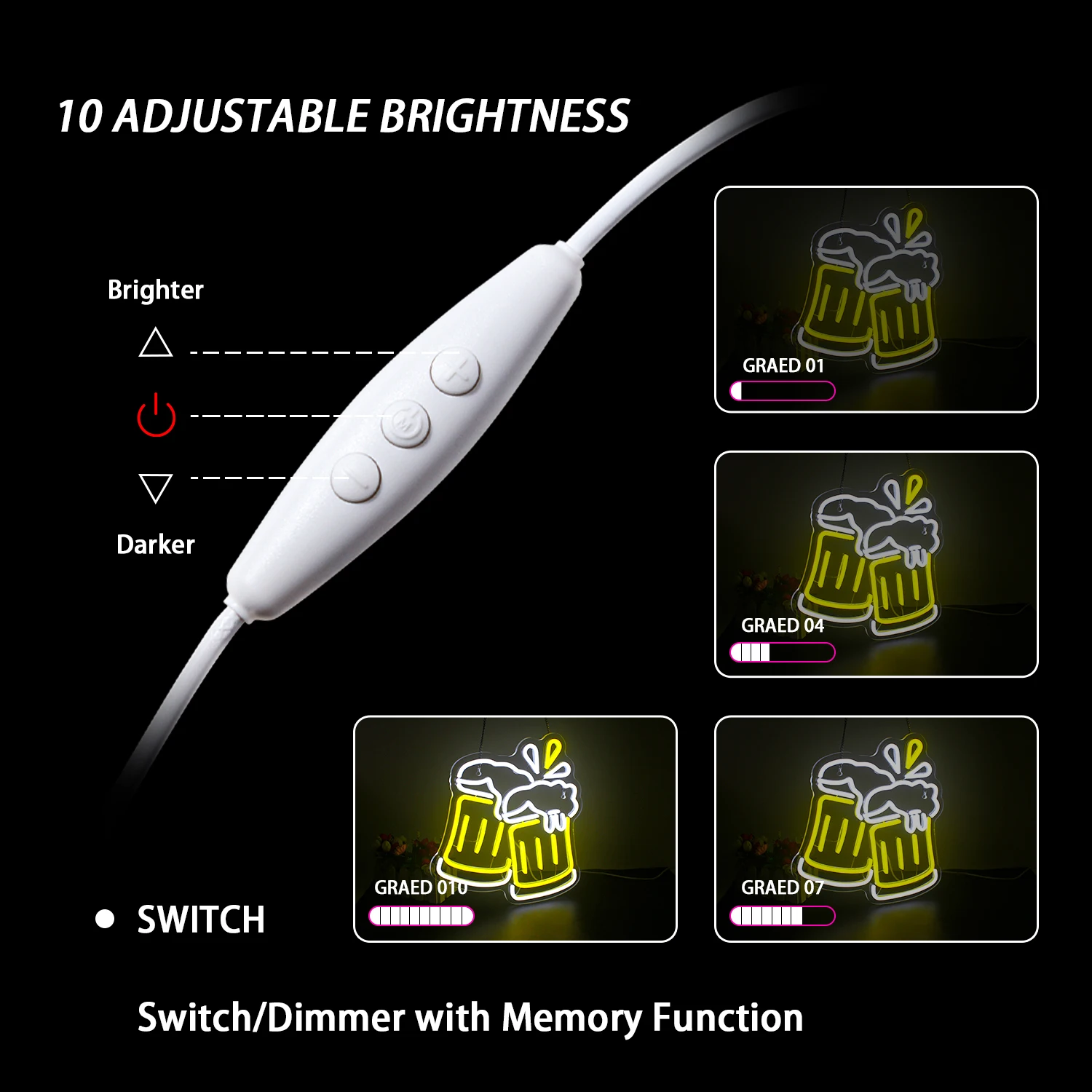 Beer Cheers Neon Led Signs Bedroom Decoration USB Powered with Switch Dimmable Wall Lamp For Bars Business Shop Party Decor