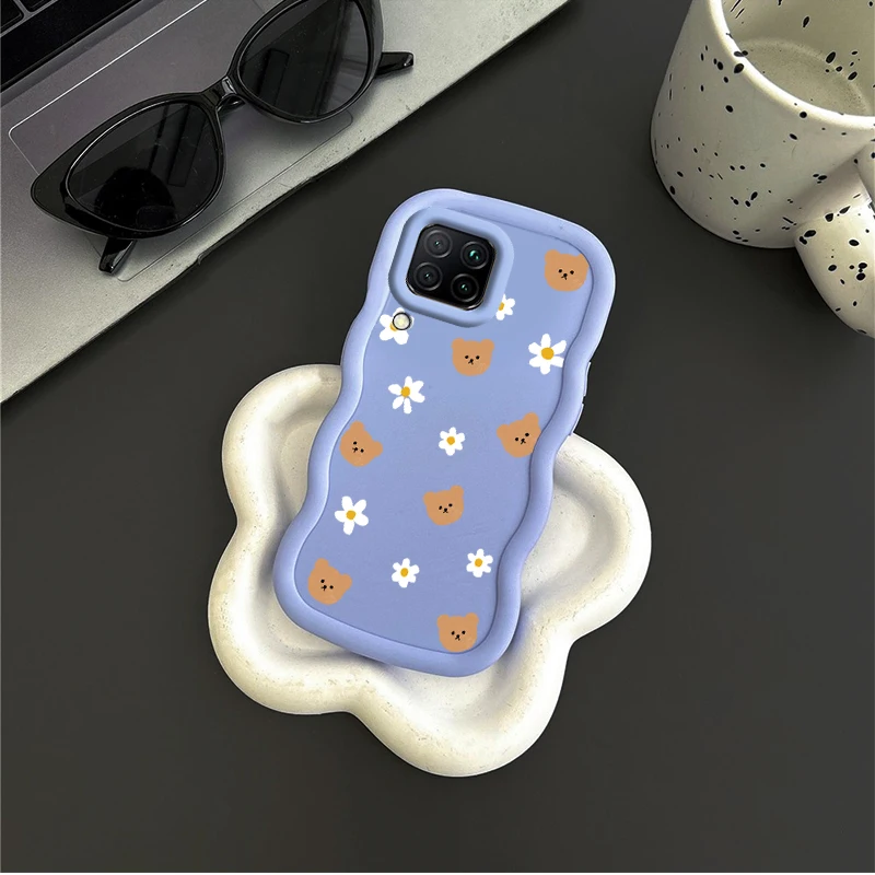 M32 Brown bear Wavy Shape Silicone Phone Case For Samsung M32 M22 M14 M13 M12 M05 M04 M02 F23 F14 F12 F42 F05 Cover