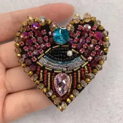 Parche de ojo de amor de cristal de colores con cuentas a mano, zapato, sombrero, bolsa, tela, accesorios de ropa, apliques