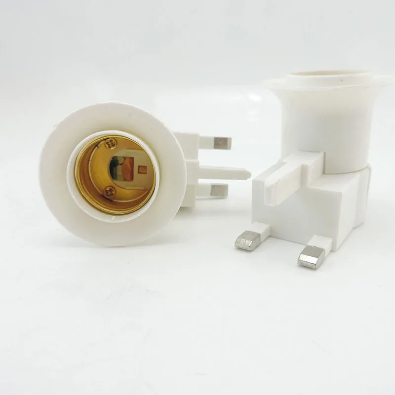 AC E27 Plug UK Type Led Bulb Converter Base 3pin Power Socket Holder Light Adapter ON/OFF Switch Control Lamp Holder Q1