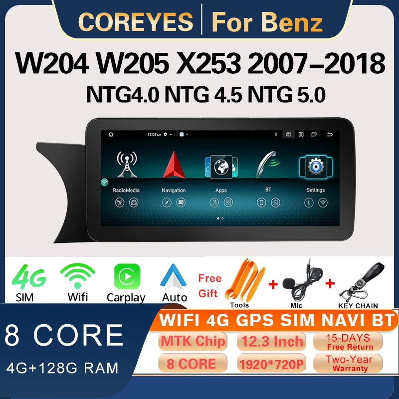 

Автомагнитола COREYES 12,3 дюймов, Android 12,0, для Mercedes Benz W204 W205 X253 2007-2018