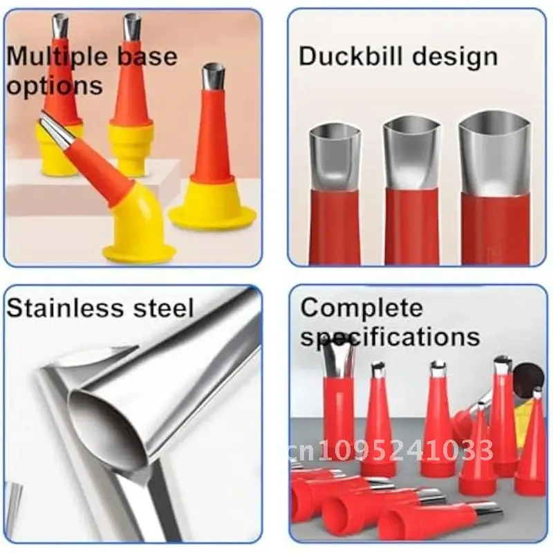 Caulk Finisher Kit Caulking Pieces Tips RVS met 30 stalen vervangende aansluitmondstukbasis