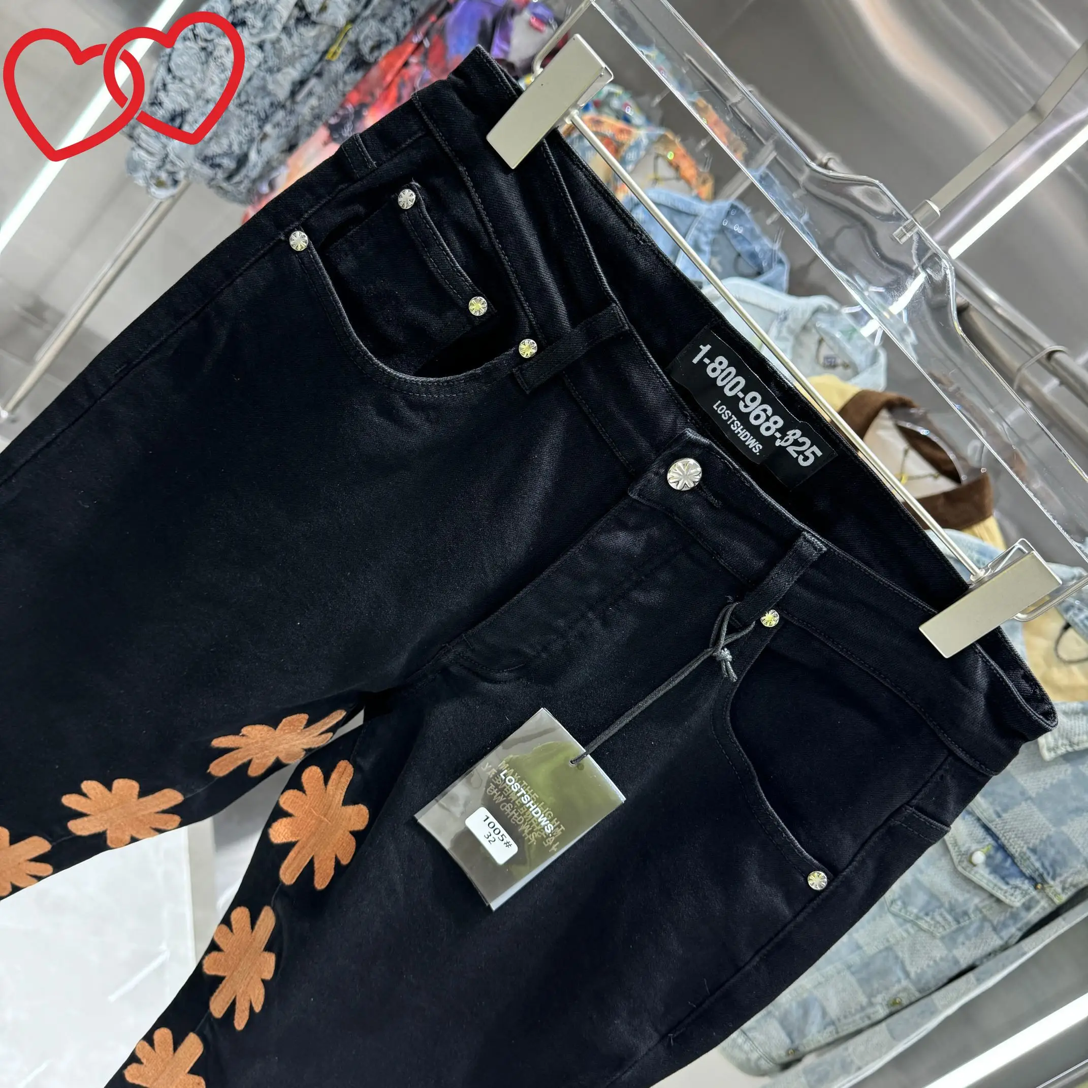 Celana Jeans LOST SHDWS Kasual Pria Fashion Celana Panjang Stretch Serbaguna Gaya Jalanan Celana Denim Lostshdws Model Kaki Lurus