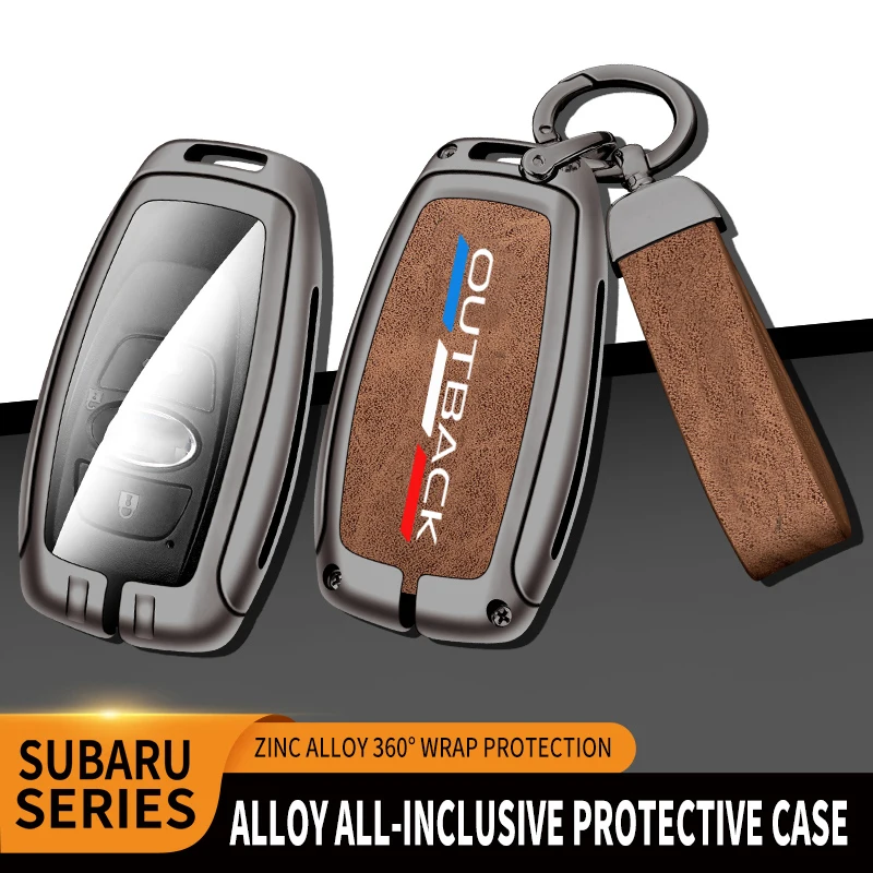 Car TPU Zinc Alloy Key Case Bag For Subaru OUTBACK WRV BRZ Car KeyChain Car Metal Key Shell Auto Interior Decoration Accessories