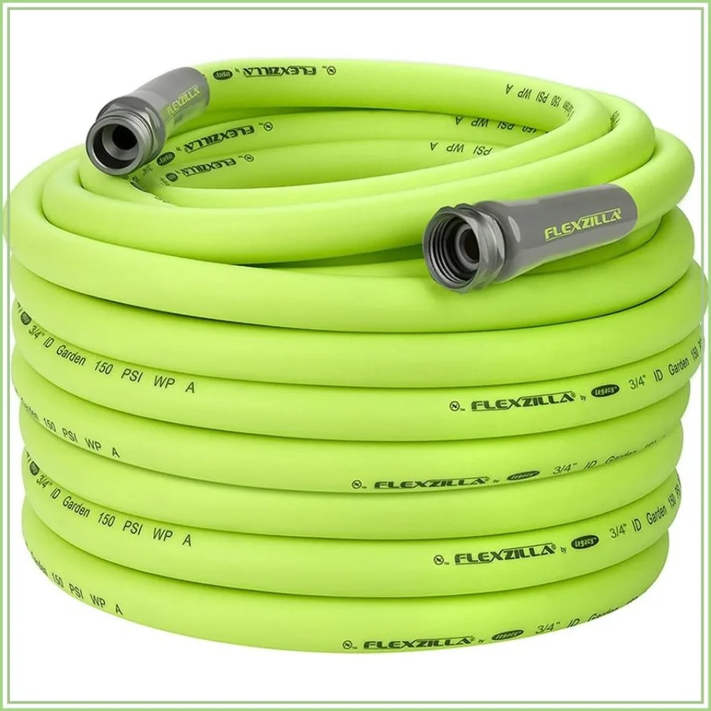Lightweight 3/4in x 100ft All-Weather Garden Hose, Flexible & Kink-Free, Leak-Proof Connectors