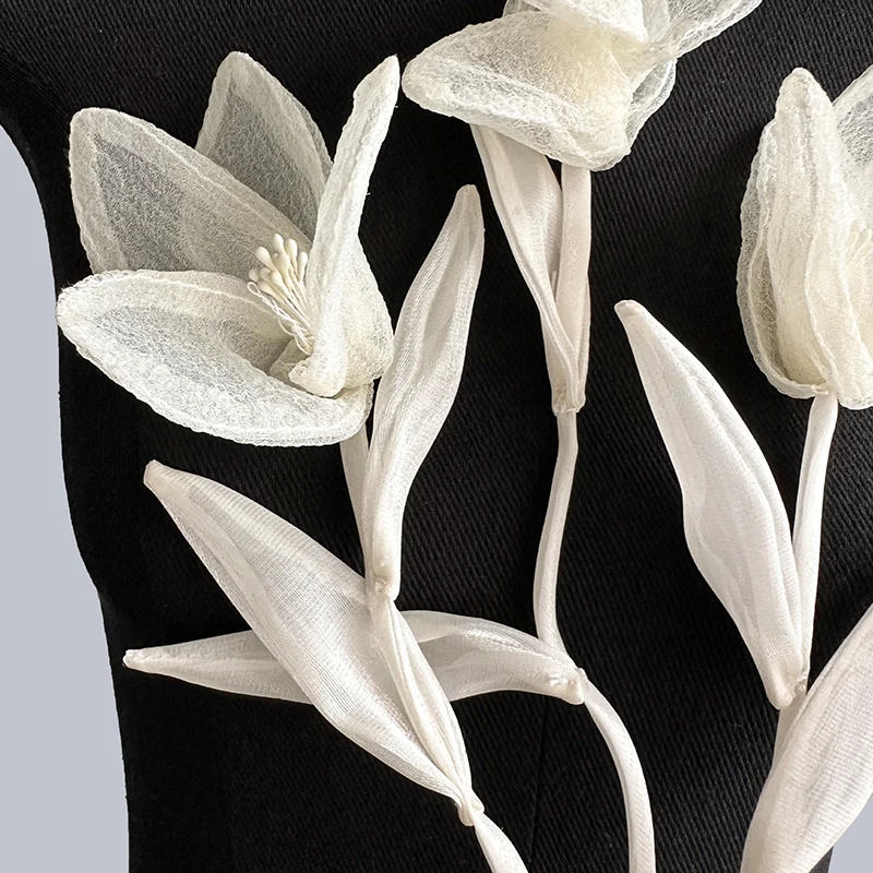 2-teiliges DIY Magnolienblüten-Kleidungsapplikations-Set, Neue Pullover- und Kleiderdekoration – Detail 3