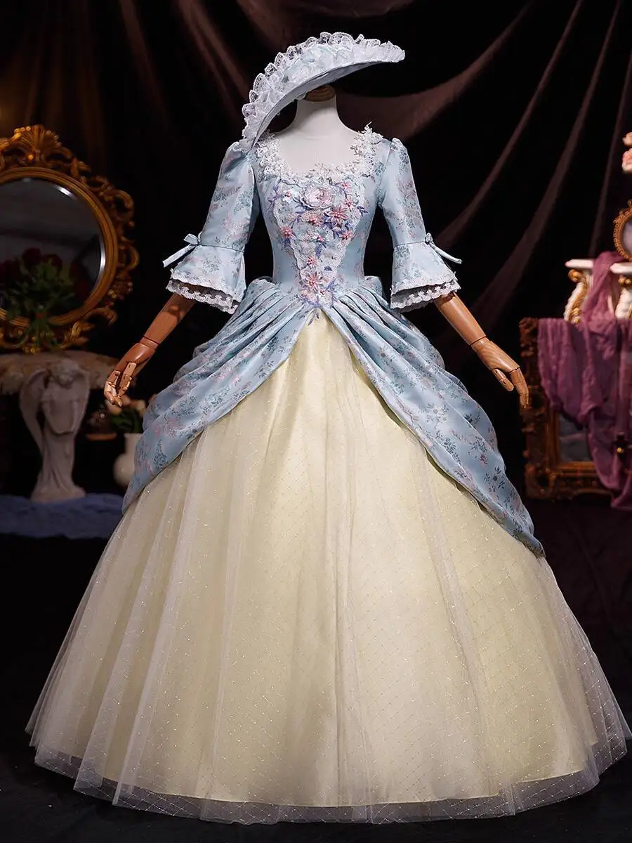 

Middle Ages Court Dress Noble Perform Evening Party Ball Festooned Vehicle Tea Party Princess Dress Carnival Halloween Cosplay