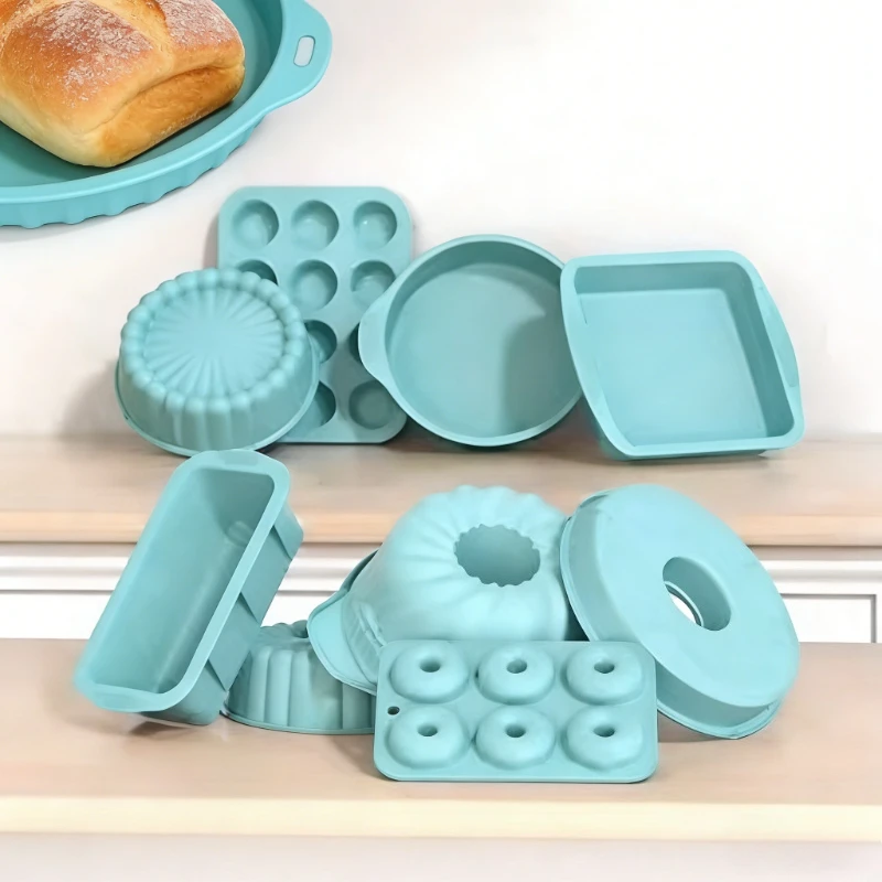 

3D Shape Silicone Cake Mold Non-Stick Fluted Tube Pan DIY Baking Tools for Kitchen Pastry Cake Decorating & Bakeware