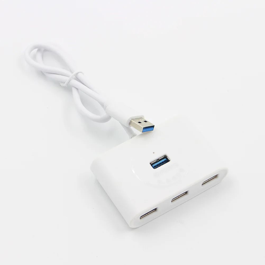 

4-Port USB 3.0 Hub Adapter Portable Data Expansion for Pc Laptop Fast Transfer Supports External Power Stable Connection