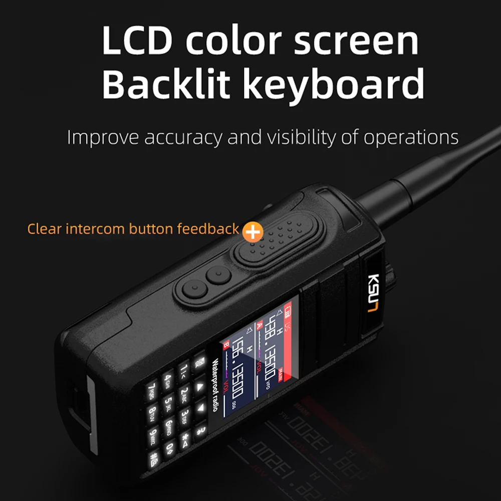 Wholesale Custom UV65P IP68 10W UHF VHF Dual Band 144-520MHz FM Radio Air Band Transceiver Walkie Talkie Communicator