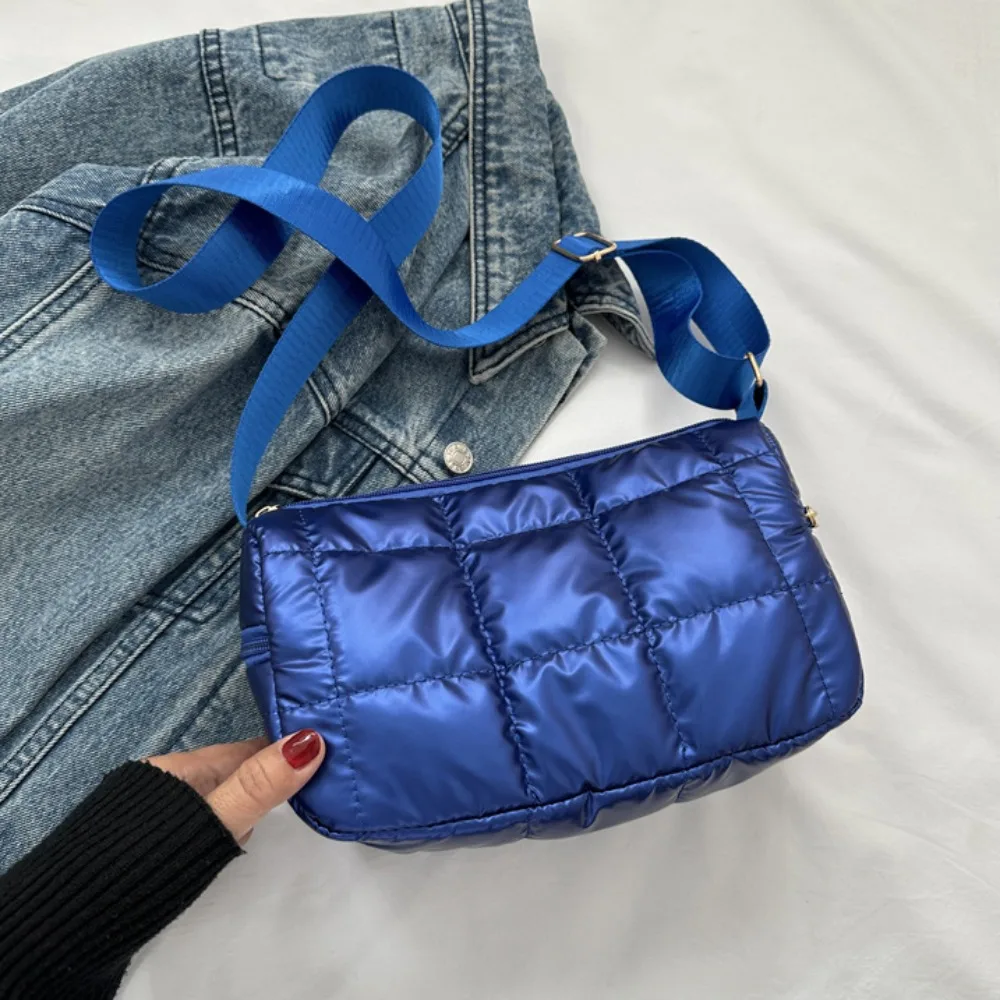 

Lattice Space Cotton Crossbody Bag Korean Style Oxford Quilted Shoulder Bag Lightweight Solid Color Padded Crossbody Bag Travel