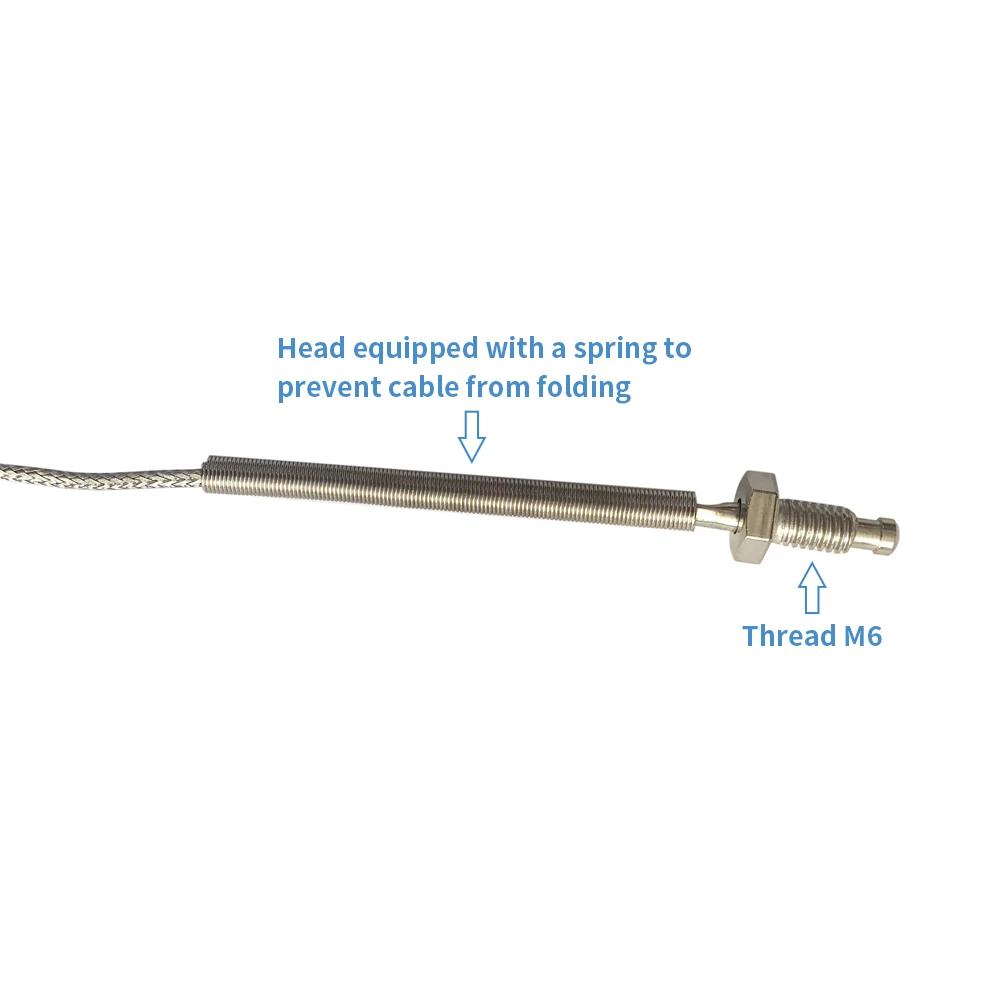 Stainless Steel thermocouple sensor with 1M 2M 3M wire best M6 screw 0-800℃ K J type thermocouple industry temperature sensor