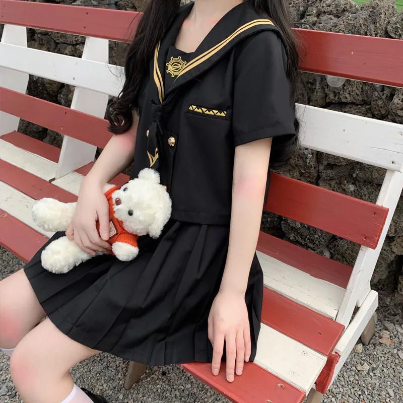 Uniformi scolastiche giapponesi Studente Taglie forti S-5XL Costume da studentessa per ragazze Donne carine Vestito sexy JK Camicetta da marinaio Gonna a pieghe Set