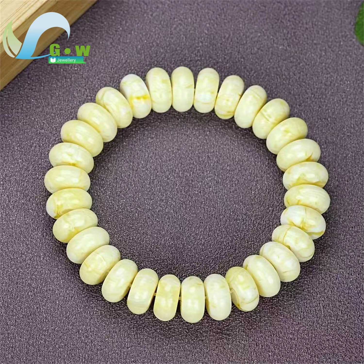 

Natural Amber Round Bead Lulu Tong Bracelet Handmade Unisex Classic And Minimalist Daily Style Jewelry Gift