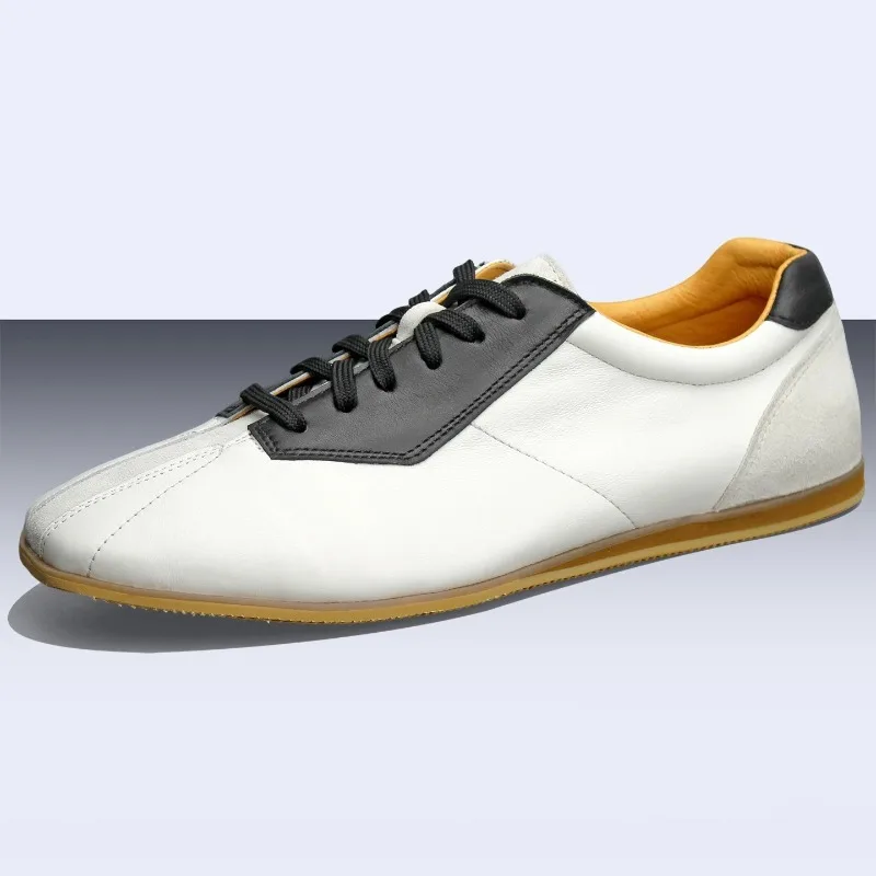 

Luxury Casual Shoes Men's Genuine Leather Retro Fashion Sport Flat Waking Lace Up Derby Leather Shoes Male Training Shoes