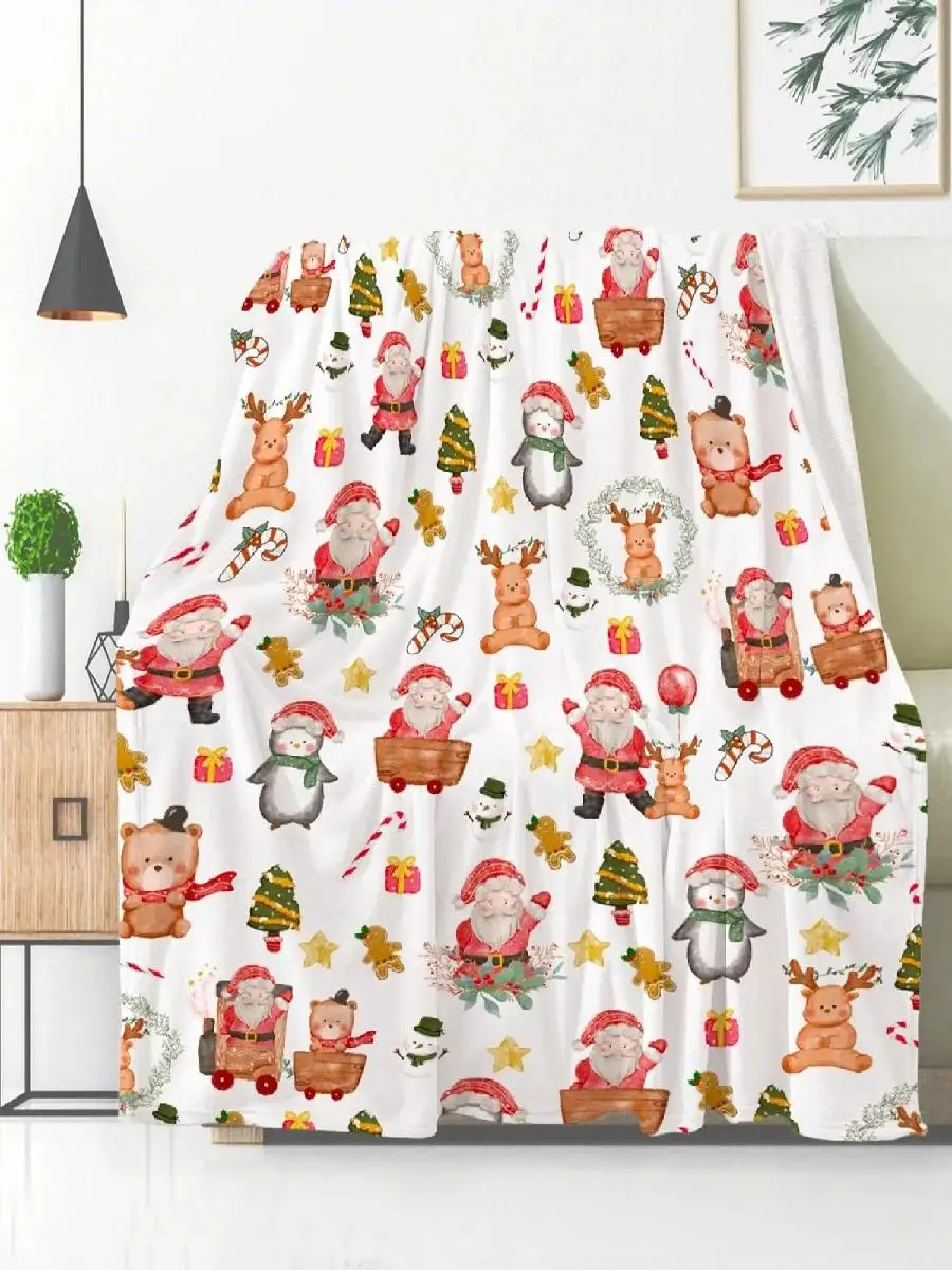 Christmas Magic Blankets Festive Flannel Prints for Cozy Holidays New Year Home Decoration or Gift