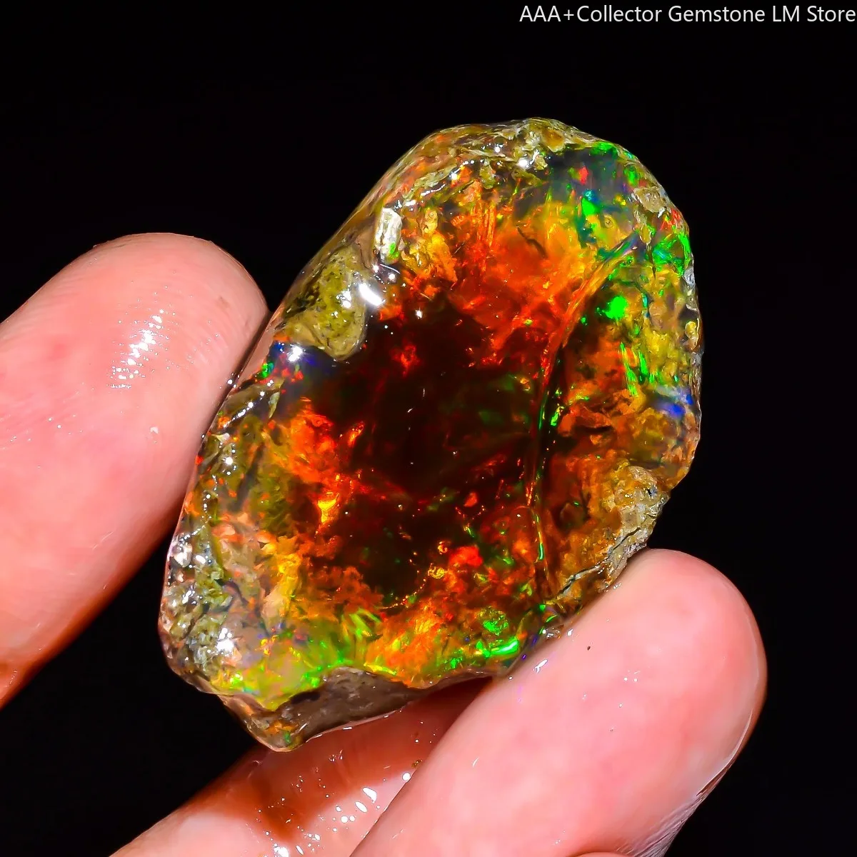 Ethiopian Opal Rough 25-80CT Natural Fire Opal Crystal Gemstone Pendant Stone Randomly Selected One