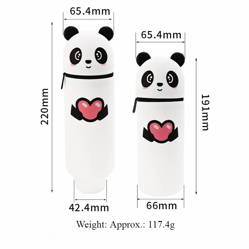 

Силиконовый пенал-органайзер для канцелярии 2025 Unzip, держатель для ручек в виде панды, школьные принадлежности, силиконовая сумка для ручек