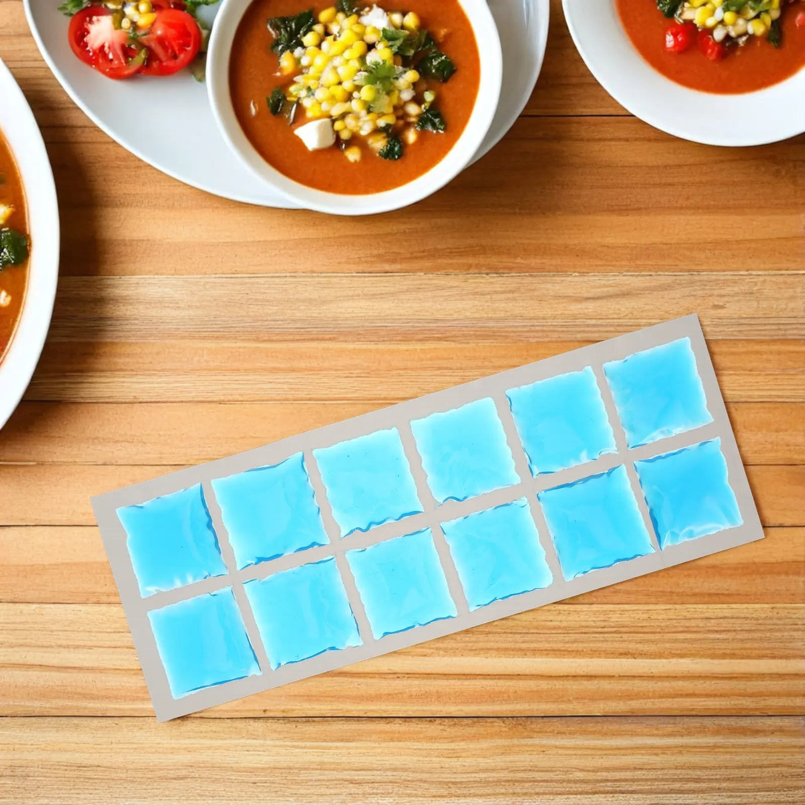 Reusable Gel Ice Pads 12 Grid Flexible Freezer Block Cooling Pack Insulated Ice Sheets for Lunch Bags Coolers Food view 2