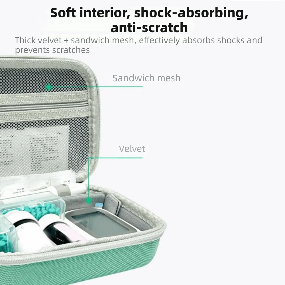 EVA Glucose Meter Storage Box Large Capacity Thickened Hard Shell Storage Box Shockproof Dust-proof Insulin Vial Storage Case