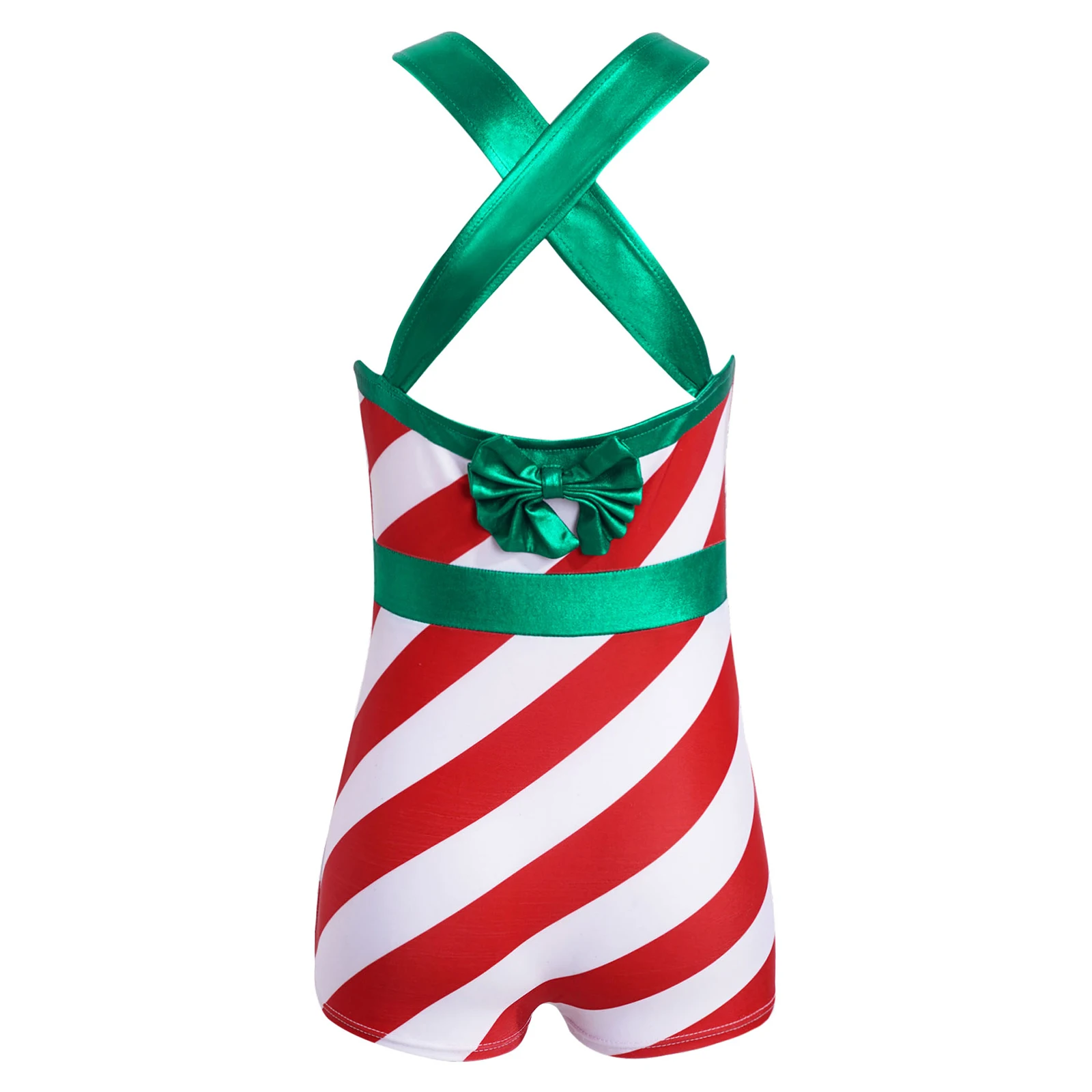 Kids Girls Christmas Costume Candy Cane Striped body ginnastica Unitard Dance body Xmas Festival Carnival Fancy Dress Up