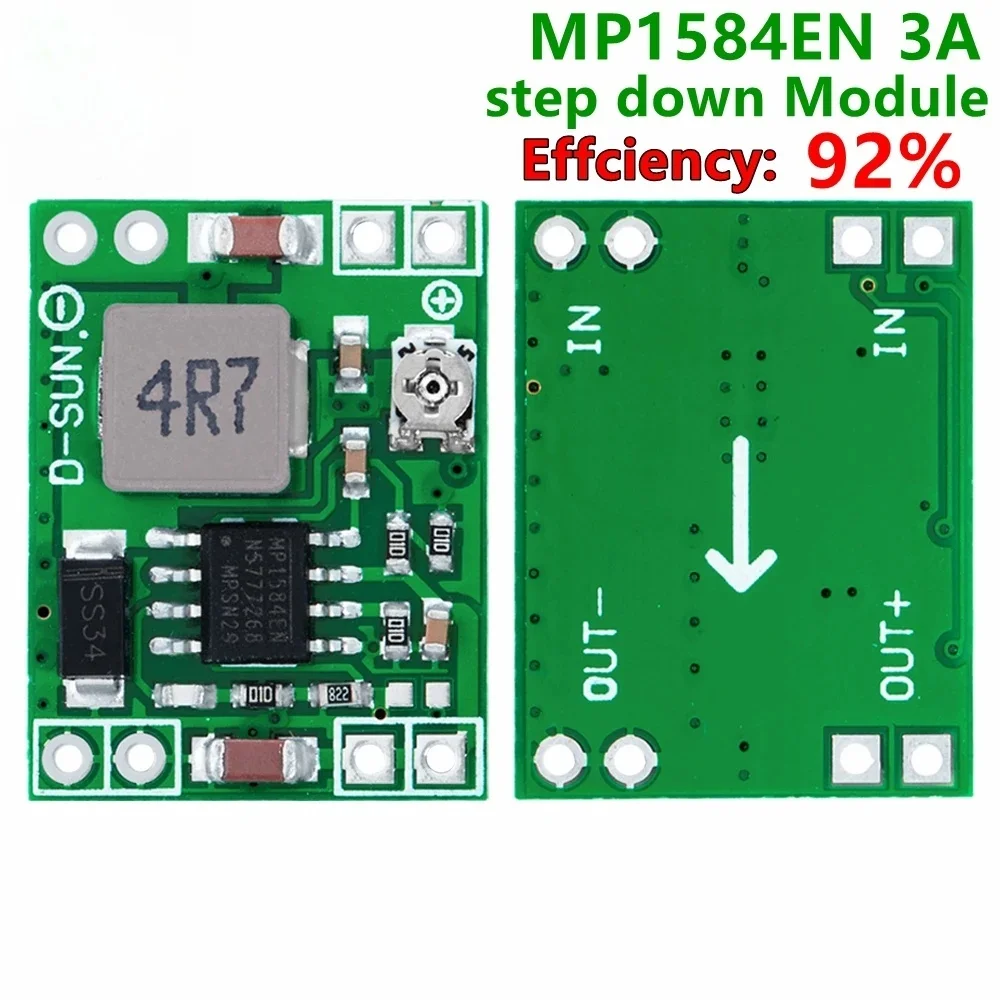 MP1584EN 3A Ultra-Small Size DC-DC Step Down Supply Module Adjustable Power Step-down Descending Output 24V 12V 9V 5V 3V MP1584