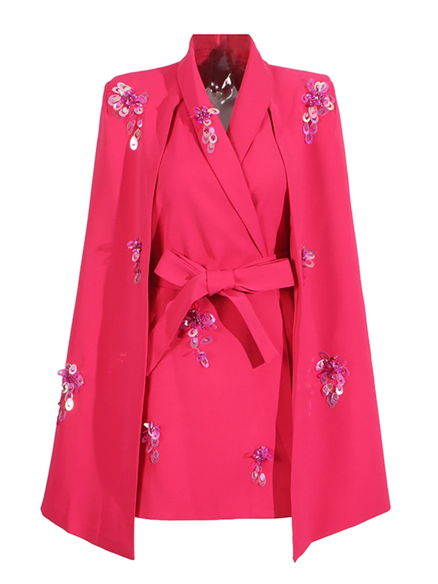 جديد معاطف السترة المسائية للنساء التلبيب أكمام تقسم الدانتيل يصل مزاجه عباءة أبلى الإناث Styleconjuntos دي بنطلونات