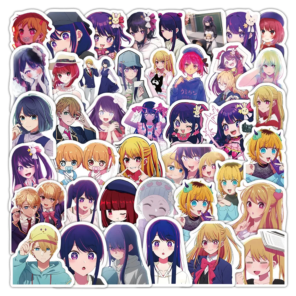 10/60 Uds. Pegatinas OSHI NO KO pegatina de animación divertida juguetes de dibujos animados para niños equipaje portátil teléfono guitarra coche bicicleta monopatín calcomanías