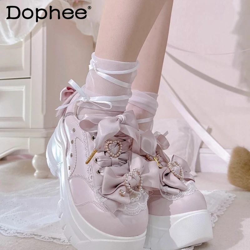 

Original Japanese Sweet Princess Deep Mouth Thick Sole Shoes Spring and Autumn Girls Student Elegant Mine Platform Shoes Women