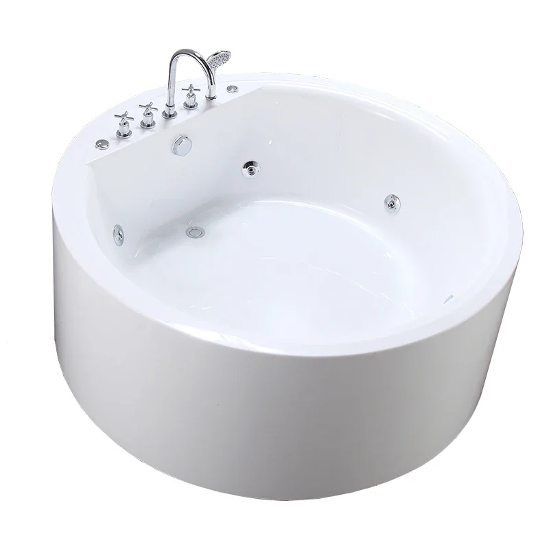 Independent circular single double surfing massage heating acrylic household bathtub