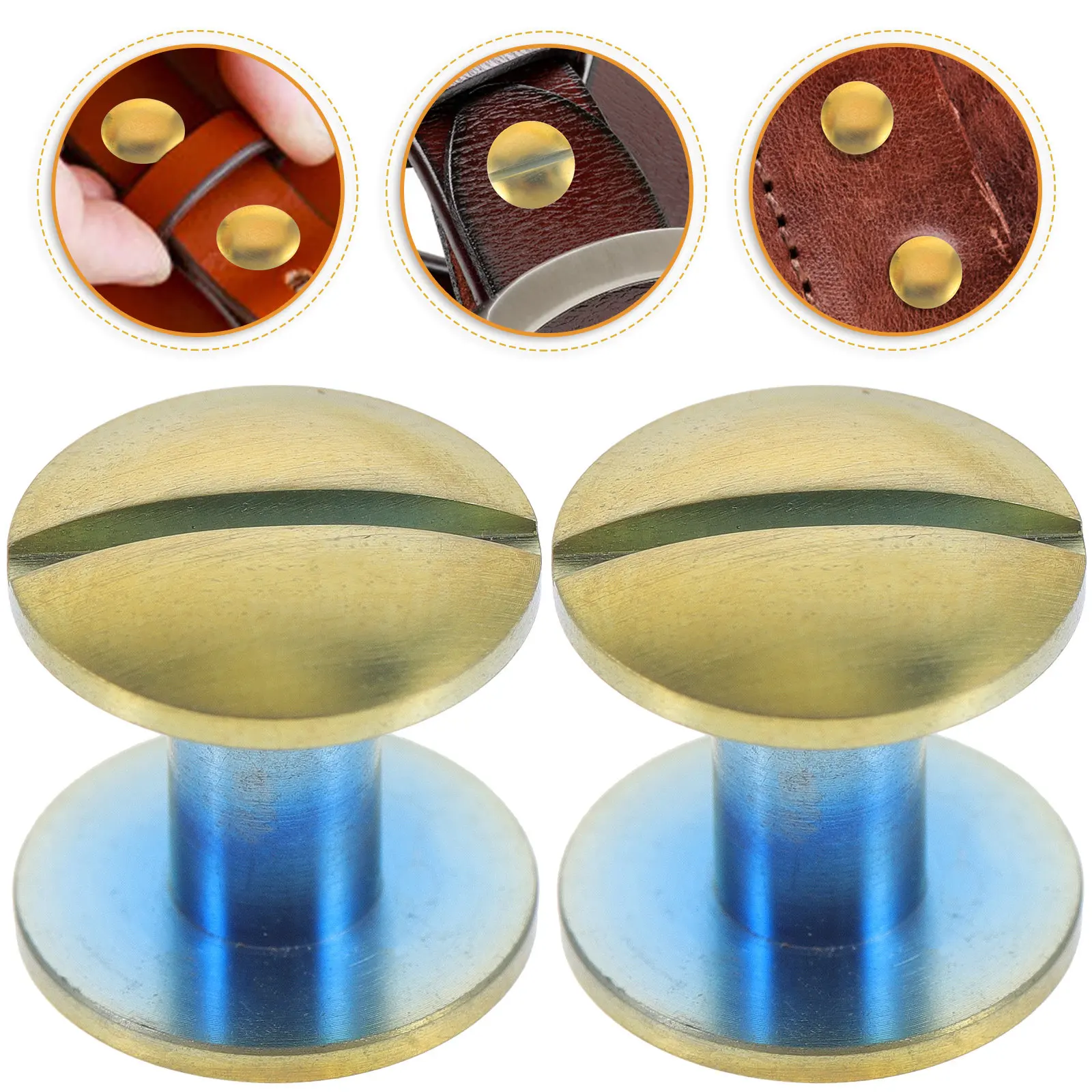 

2 шт. крепежных винтов из титанового сплава с никелированным покрытием, высокой твердости, антикоррозийные, для ремней, книг, фотоальбомов, скрапбукинга, декоративных элементов