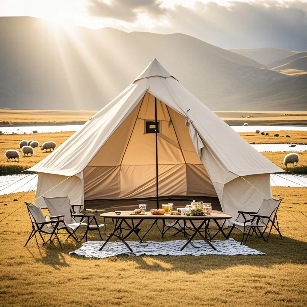 6-8 Person Spacious Camping Tent for Outdoor Camping & Bonfire Nights, Camping Stove Tent with Detachable Floor&Openning - view 5