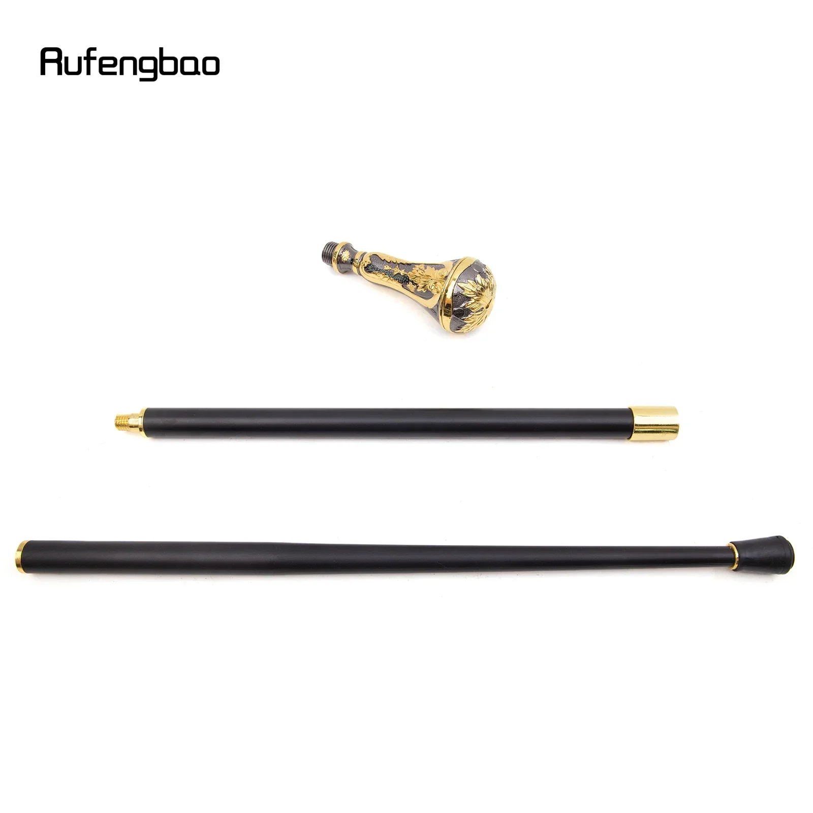 Золотисто-черная роскошная круглая ручка в виде листа, модная трость для вечеринки, декоративная трость, элегантная роскошная коробка 95 см