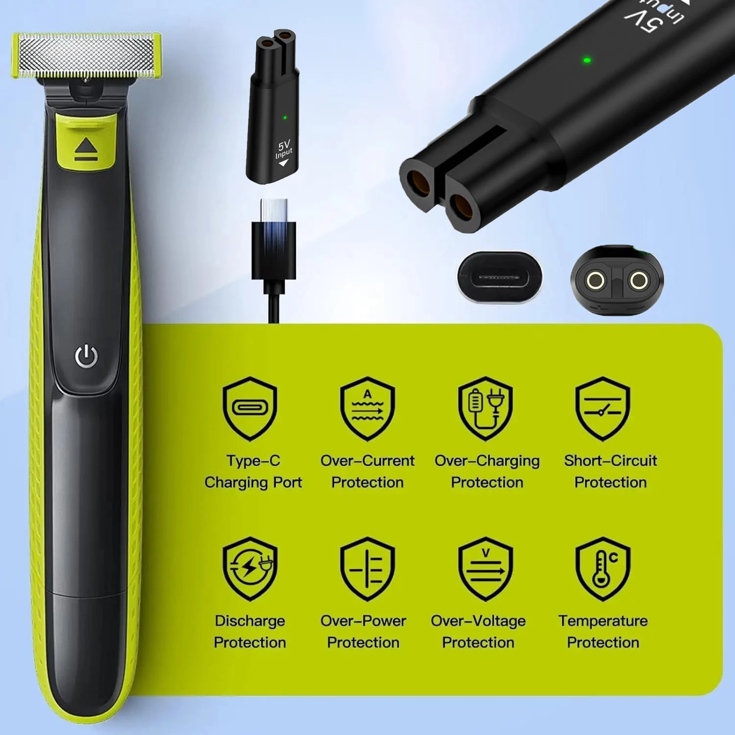 5V 15V USB Type C Charging Adapter for Philips Shaver OneBlade Beard Trimmer Electric Razor Hair Clipper QP2724 QP2834 QP1924 view 6