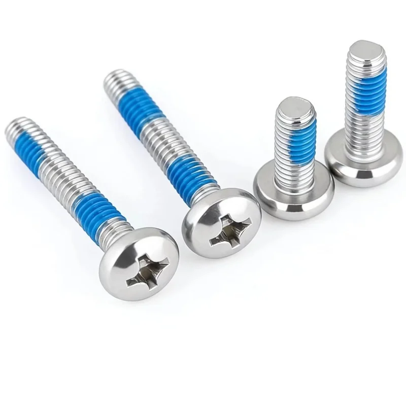 

100 шт. винтов с круглой головкой Phillips из стали 304 (M1.2, M1.4, M1.6, M2, M2.5, M3, M4, M5) с клеевым фиксатором, предотвращающим ослабление, выпадение и ударопрочные