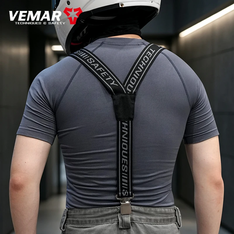 VEMAR High Quality Motorcycle Riding Trousers Suspenders Duty Braces High Elastic Adjustable Straps Moto Racing Pants Suspenders