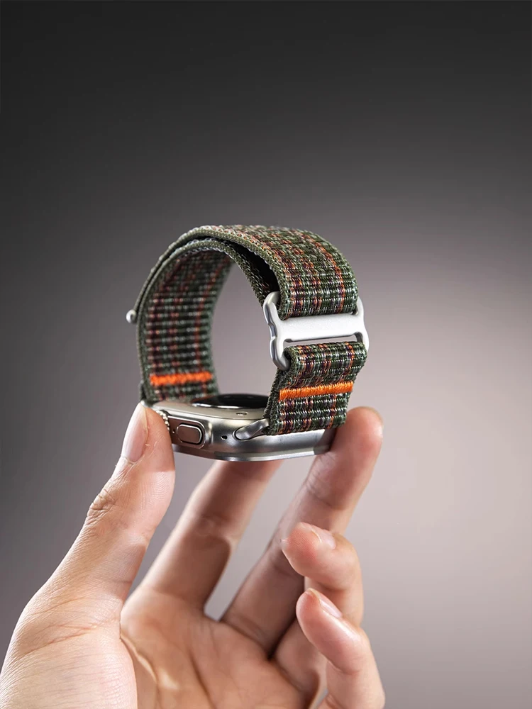 Спортивный нейлоновый ремешок для Apple Watch Ultra 2 10 9 8 7 6 SE 5 4 с металлической пряжкой для iWatch 38 мм 40 мм 41 мм 42 мм 44 мм 45 мм 46 мм 49 мм