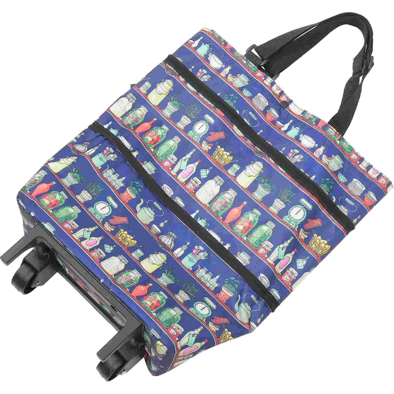 

Portable Dolly Shopping Bag Wheeled Tote Bags Cart with Wheels Foldable Trolley