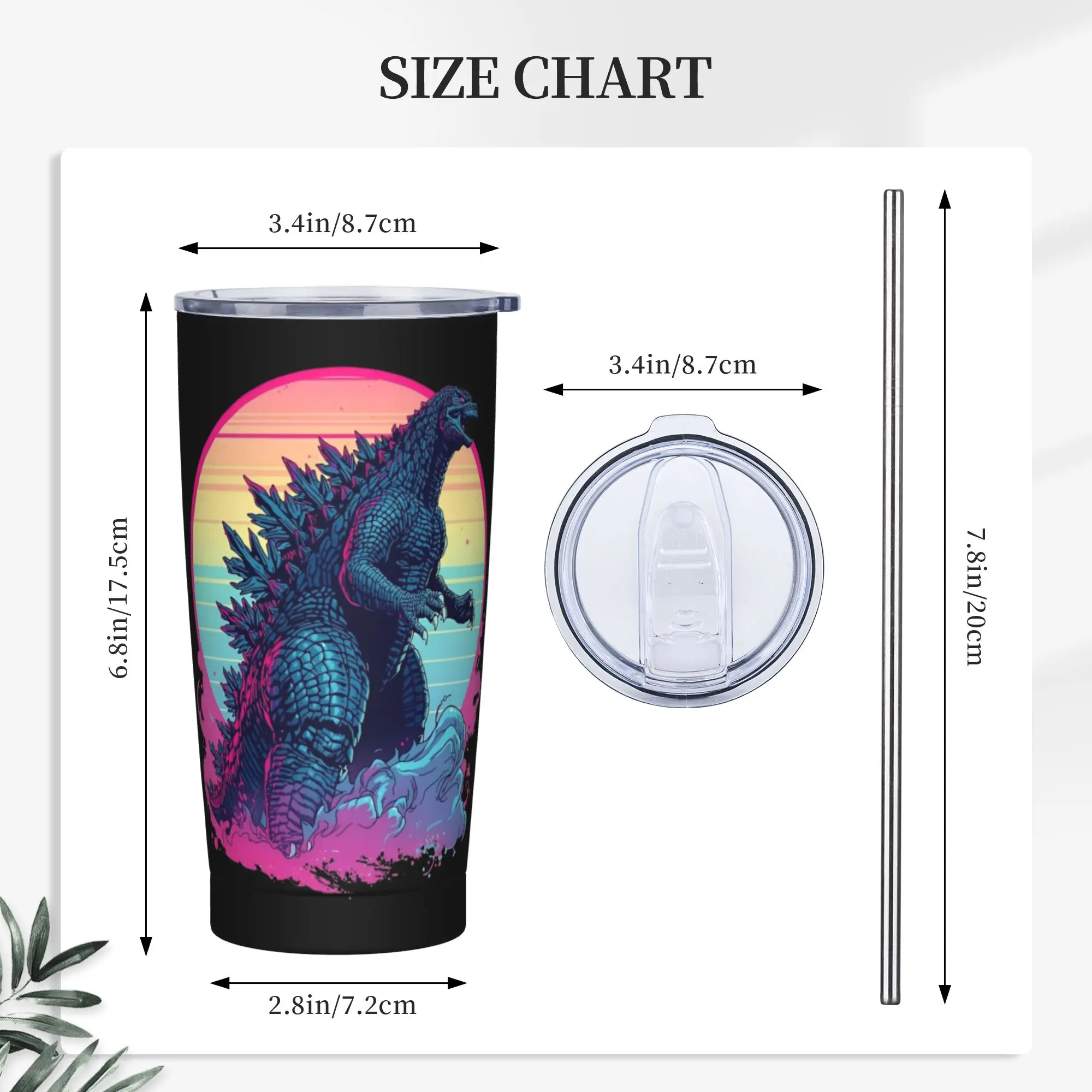 Monster G-Godzillas Tumbler Vacuum Insulated  Coffee Cups Stainless Steel Travel Outdoor Mugs Hot Cold Drink - view 3