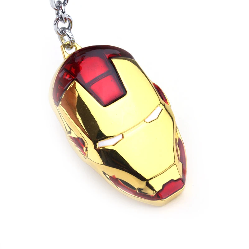 Marvel Superhero Iron Man Helmet Metal Badge Pendant Keyrings for Car Backpack Key Holder Jewelry Accessories Gifts