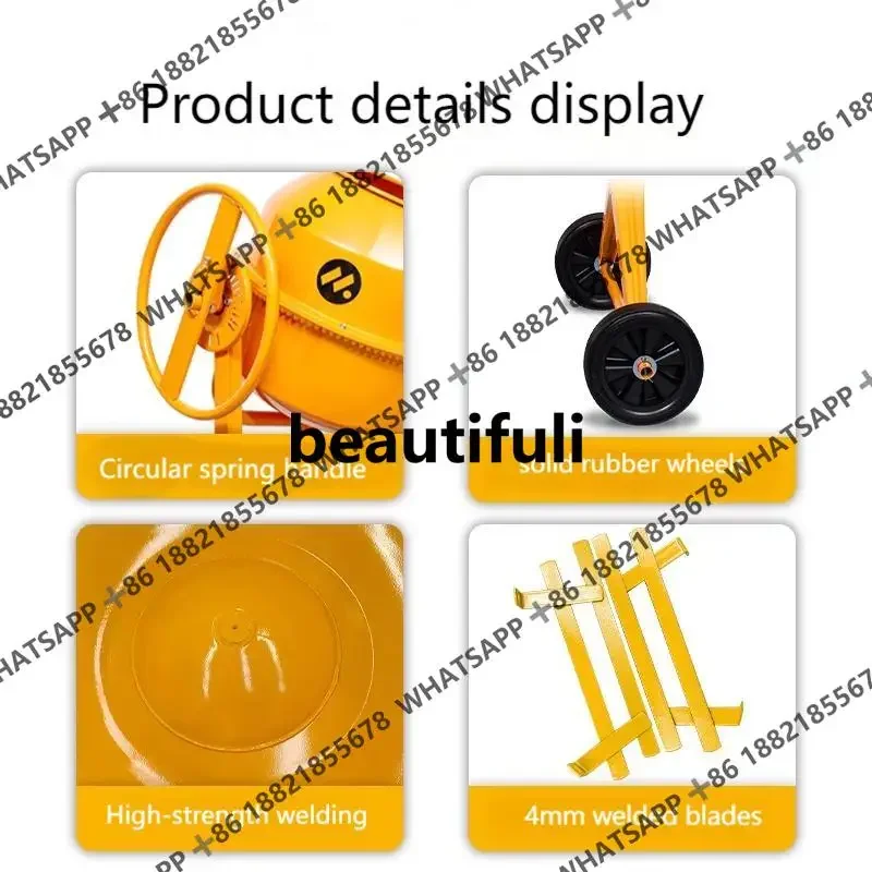 Z189 Small Household Concrete Mixer  Feed Machine Fertilizer and Cement Vertical Multi-functional Electric Mixer