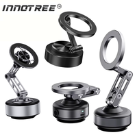 360 Rotating Magnetic Car Phone Holder Vacuum Suction Cup for Dashboard Windshield Foldable GPS Stand Compatible All Smartphones