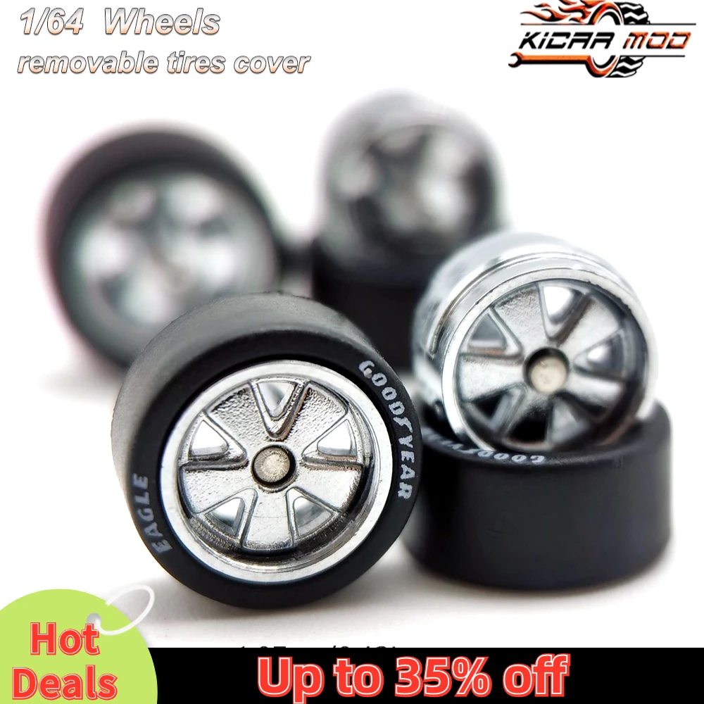 1/64 Wheels with Rubber Tires FUCHS Refitting Parts for Diecast Model Car Hot Wheels Matchbox Tomica D:11mm 1 Set