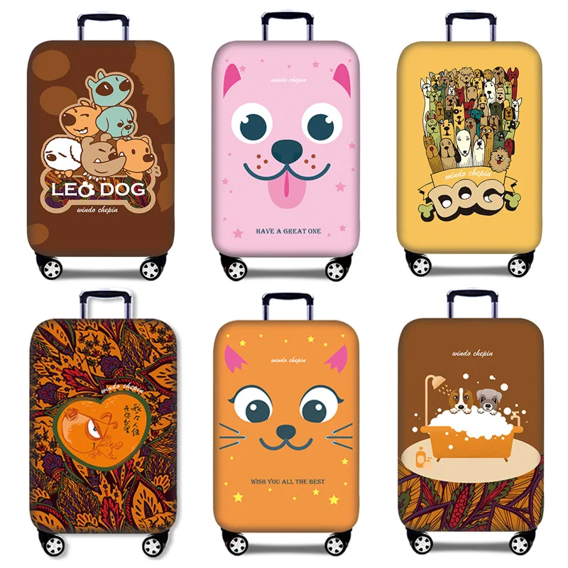 Thickened Elastic Luggage Cover Protector Luggage Travel Accessories Dustproof Suitcase Protective Cover Sleeve Cat Pattern