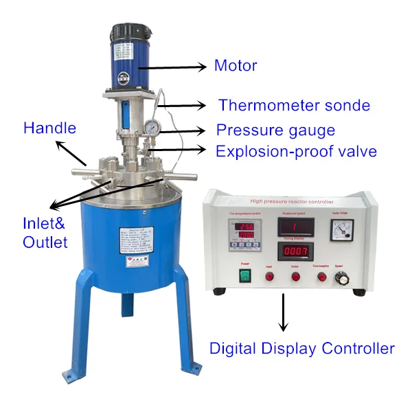 1-100L Factory Customized Chemical Reach Stainless Steel 304 or 316L Stirring Lab High-Pressure Hydrogenation Autoclave Reactor